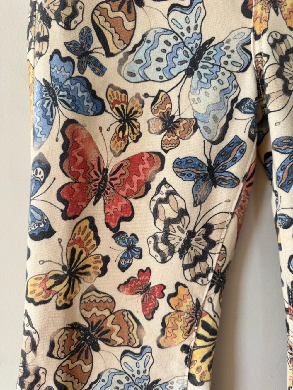 NWT Free People Just Float On Butterfly Print Flare Jeans 28 Boho Festival - Picture 8 of 11